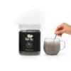 Premium Chia Seed 250 G jar with glass of soaked chia - Eco Foods