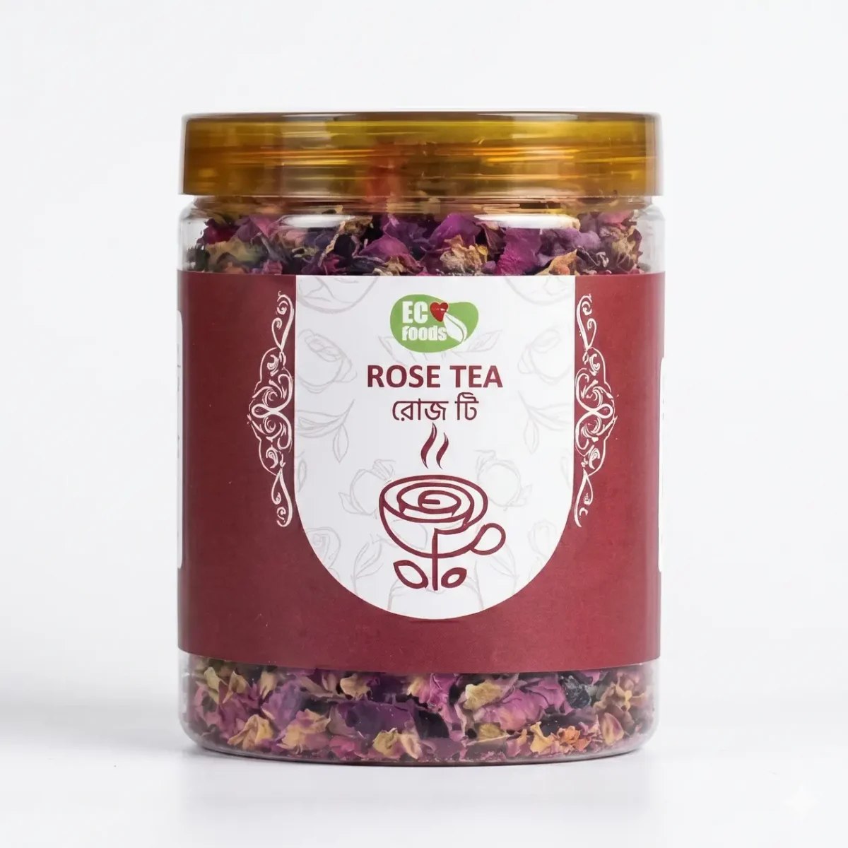 Rose Tea jar front close view - Eco Foods